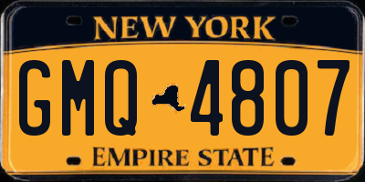 NY license plate GMQ4807
