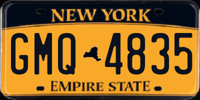NY license plate GMQ4835