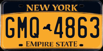 NY license plate GMQ4863