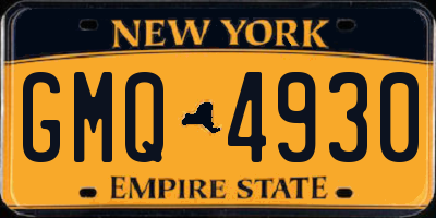 NY license plate GMQ4930