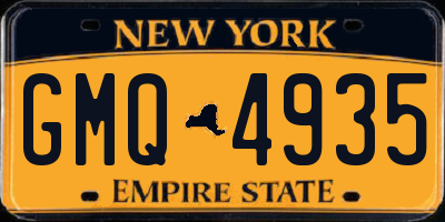 NY license plate GMQ4935