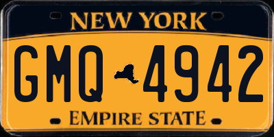 NY license plate GMQ4942