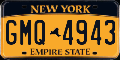 NY license plate GMQ4943