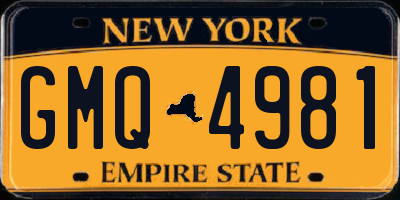 NY license plate GMQ4981