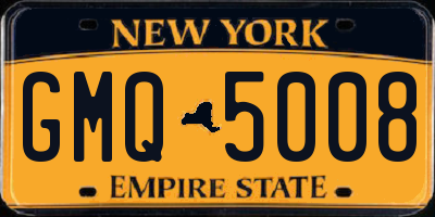 NY license plate GMQ5008