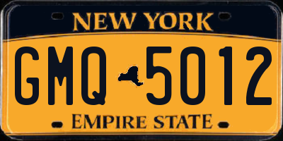 NY license plate GMQ5012