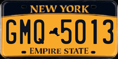 NY license plate GMQ5013