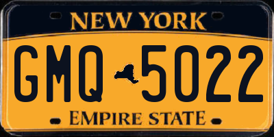 NY license plate GMQ5022