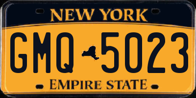 NY license plate GMQ5023