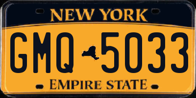 NY license plate GMQ5033