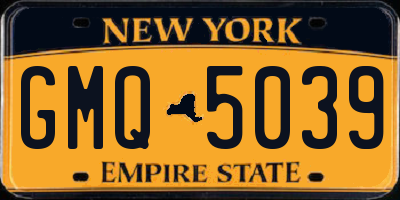 NY license plate GMQ5039
