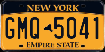 NY license plate GMQ5041