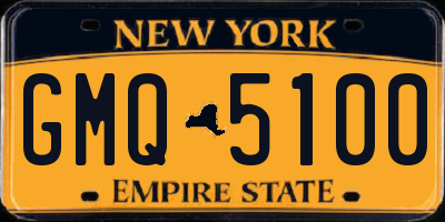 NY license plate GMQ5100