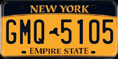 NY license plate GMQ5105