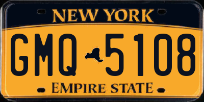 NY license plate GMQ5108