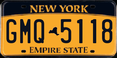 NY license plate GMQ5118