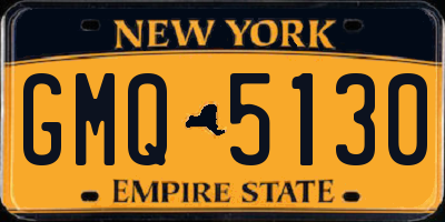 NY license plate GMQ5130