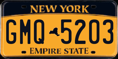 NY license plate GMQ5203