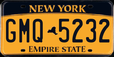 NY license plate GMQ5232