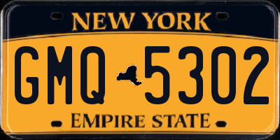 NY license plate GMQ5302