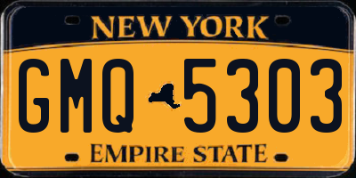 NY license plate GMQ5303