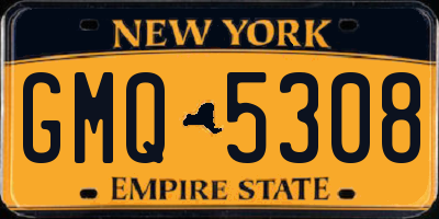 NY license plate GMQ5308