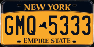 NY license plate GMQ5333