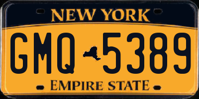 NY license plate GMQ5389