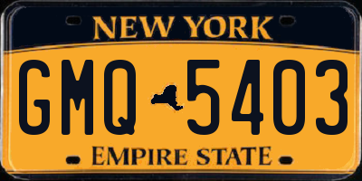 NY license plate GMQ5403