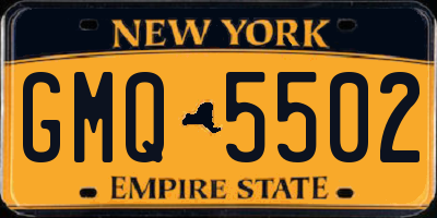 NY license plate GMQ5502