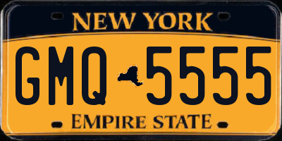 NY license plate GMQ5555