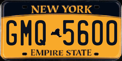 NY license plate GMQ5600