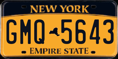 NY license plate GMQ5643