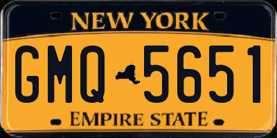 NY license plate GMQ5651