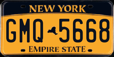 NY license plate GMQ5668