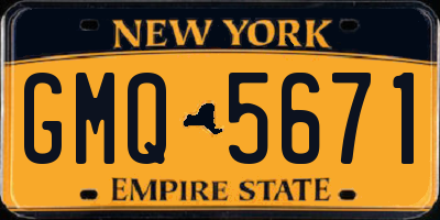 NY license plate GMQ5671