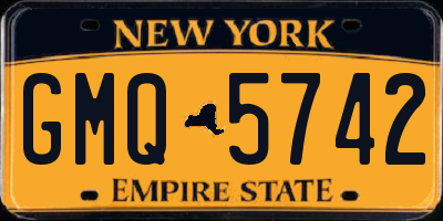 NY license plate GMQ5742