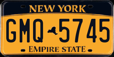 NY license plate GMQ5745