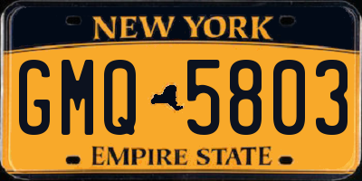 NY license plate GMQ5803