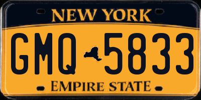NY license plate GMQ5833