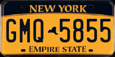 NY license plate GMQ5855