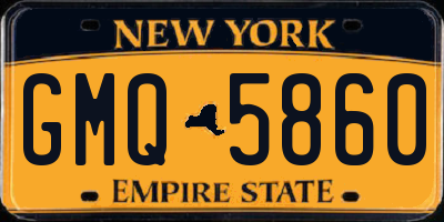 NY license plate GMQ5860