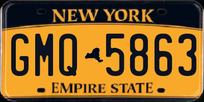 NY license plate GMQ5863