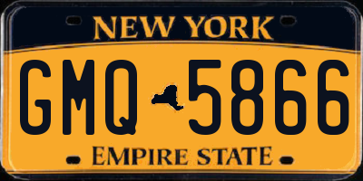NY license plate GMQ5866