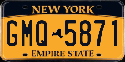 NY license plate GMQ5871