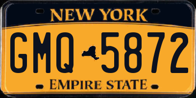 NY license plate GMQ5872