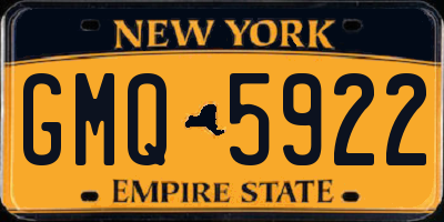 NY license plate GMQ5922
