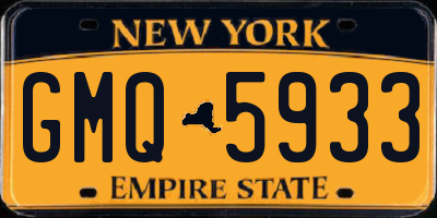 NY license plate GMQ5933