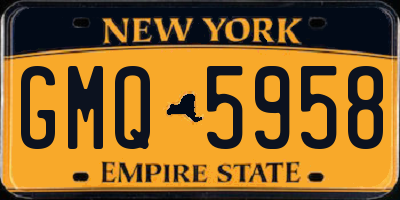 NY license plate GMQ5958