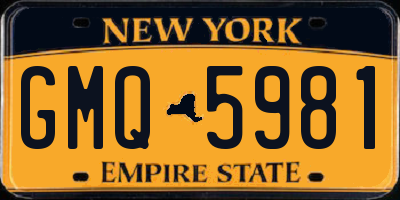 NY license plate GMQ5981